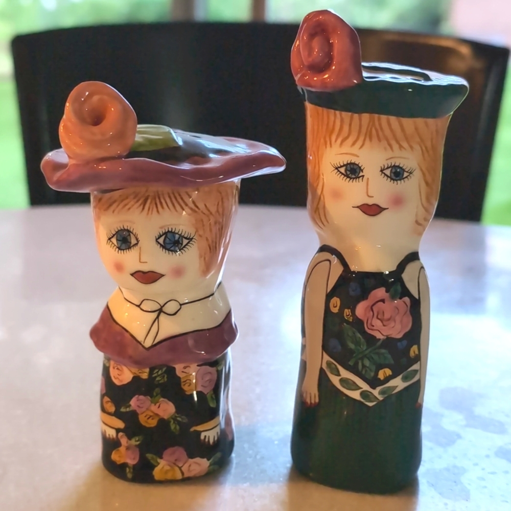 Vintage Salt & Pepper SET - Colleen & Rosie by Susan Paley by Ganz